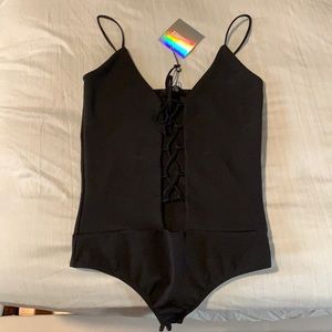 Missguided Strappy Lace Up Bodysuit